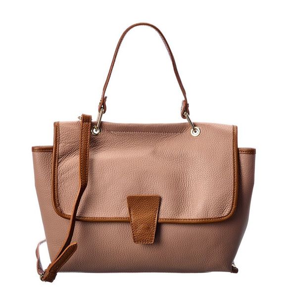 Italian Leather Handbags - Italian Leather Tote, Pink